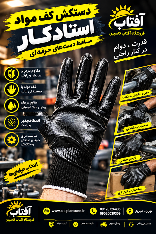 دستکش کف مواد استاد (حداقل سفارش 12جفت )